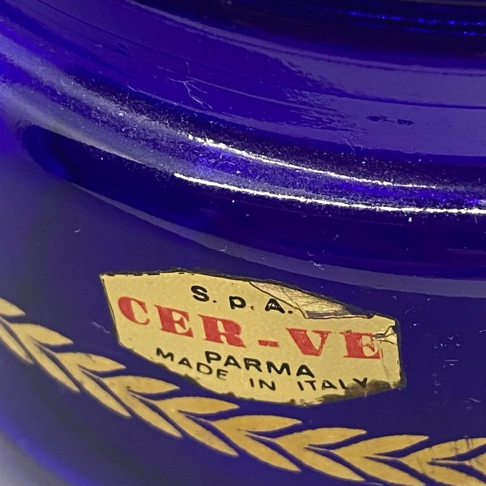 Apothecary jars. Made in Italy. Cobalt blue. 1960-70s.